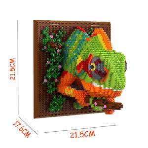 Decoración de Pared 3D DIY con Colgante de Animal, Bloques de Construcción, Cabeza de Tiburón Monstruo, Mural, Decoración del Hogar, Escultura de Pared de Plástico, Modelo de Juguete - Product Image 5