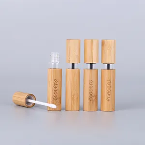 Eco Bambus Verpackung Kosmetik Lippen balsam Tubes Natürliche Holz Bambus Deckel Lip gloss Behälter Tube