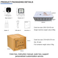 Monitor para Bebés con Pantalla de 2.8 Pulgadas, Cámara de 720P, Inalámbrico, Inteligente, Recargable, Batería de 2300 mAh, Visión Nocturna, Audio Bidireccional, Vista de 75 Grados