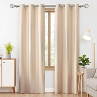 Ensemble de tringle à rideau métallique longue et simple de style industriel moderne |   Noir mat, robuste et réglable, pour salon et chambre à coucher