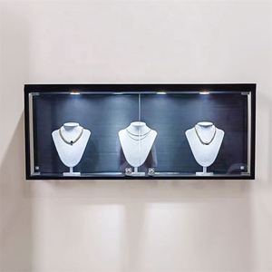 Quảng trường treo tường đồ trang sức <span class=keywords><strong>Showcase</strong></span> tùy chỉnh trong suốt Vòng cổ vàng kim cương đồ trang sức hiển thị hộp cho cửa hàng sang trọng cửa hàng trung tâm mua sắm - Product Image 2