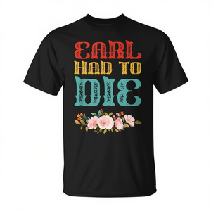 Camiseta vintage Earl Had To Die con diseño floral, algodón negro, cuello redondo unisex, manga corta - Product Image 2