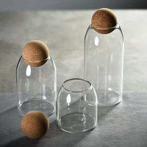 Transparent Borosilicate Glass Food Canisters Cork Lids Customer Logo Jar <strong>for</strong> Tea Nuts Candy Serving Airtight <strong>Kitchen</strong> <strong>Storage</strong> - Product Image 5