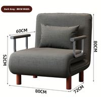 Canapé-lit multifonctionnel confortable en tissu, fauteuil pliable, mécanisme de canapé-lit moderne
