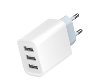 Topdio Best Seller Populer CE/FCC/ETL AU/US/EU/AU Plug Charger Portabel Tiga Port USB A Adaptor Pengisi Daya Ponsel untuk Android
