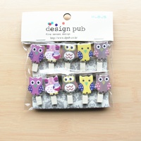 10 pièces/sac Mini pinces à linge dessin animé ours Animal en forme de Clips en bois avec ficelle de Jute pour Photos cartes décoration murale