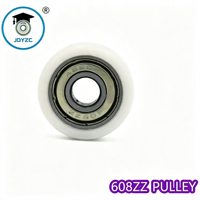 Roue de poulie à roulement recouvert de caoutchouc JDYZC 608ZZ, certifiée ISO CE RoHS REACH, 8x28x10mm, rouleau de porte coulissante en nylon POM