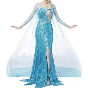 Halloween Cosplay Elsa Princesse Enfants Fantaisie Fête Anna Jeune Costume Filles Robe