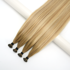 Extensions capillaires en gros à pointe en K, couleur Balayage Ombré, double épaisseur, cheveux humains russes Remy, extensions à pointe en <span class=keywords><strong>U</strong></span> avec kératine, fournisseur - Product Image 4