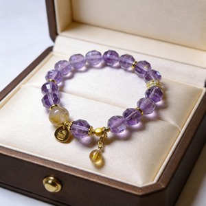 สายลูกปัดคริสตัลสีม่วง ได้รับการอวยพรด้วยโชคลาภแห่งไฟของทั้งเก้าบุตร และพลังสีม่วงมงคลที่มาจากทิศตะวันออก - Product Image 6