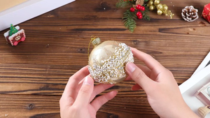 Champagne Christmas Ball <b>Ornaments</b> Xmas Baubles Shatterproof Foam Beaded Sequined Glitter Balls Hanging Xmas <b>Tree</b> <b>Ornaments</b> - Product Image 2