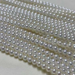 Collar de Perlas de Agua Dulce de 4-5mm, Casi Redondas, con Brillo Espejo, Casi Perfectas, Cadena de Extensión Plateada - Product Image 2