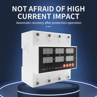 Voltmètre triphasé 3 P + N Din Rail Ampèremètre Réglable Protection contre les surtensions et les sous-tensions Limitation de courant Disjoncteur