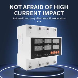 3 مراحل 3 P + N Din السكك الحديدية الفولتميتر مقياس التيار الزائد قابل للتعديل والحد من الجهد المنخفض - Product Image 2