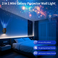 Mini projecteur intelligent Galaxy, lampe murale 2 en 1, lampe de projection de planétarium, lampe de nuit LED multifonction rotative pour intérieur et extérieur