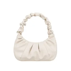 Tas tangan dompet wanita berlipat liar berlipat tas tangan untuk wanita desainer kulit PU tas selempang wanita