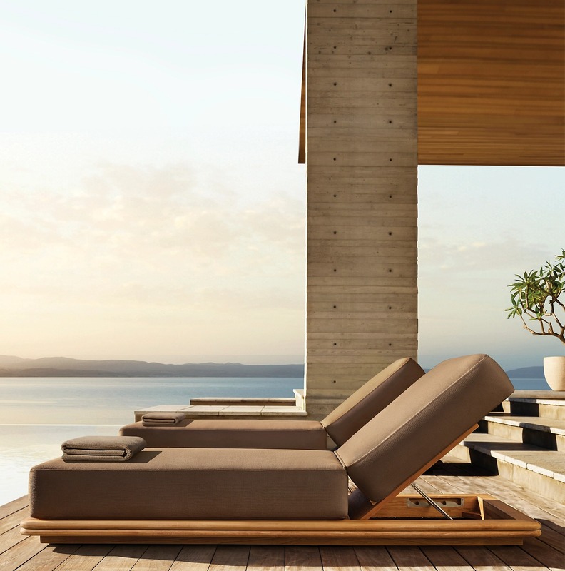Modern Customizable Teak Wood Sun Lounger