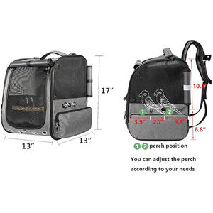 Sac à dos de transport d'oiseaux de luxe Cage respirante <span class=keywords><strong>en</strong></span> maille vétérinaire légère avec support de perchoir pour voyager avec perroquets perruches calopsittes - Product Image 2