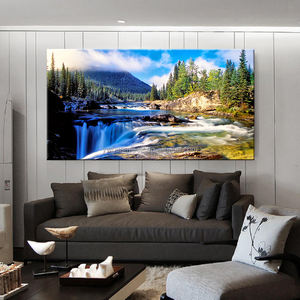 Décor à la maison moderne paysage photos arbre forêt impressions <span class=keywords><strong>sur</strong></span> <span class=keywords><strong>toile</strong></span> cascade affiche Art impression <span class=keywords><strong>sur</strong></span> <span class=keywords><strong>toile</strong></span> - Product Image 5