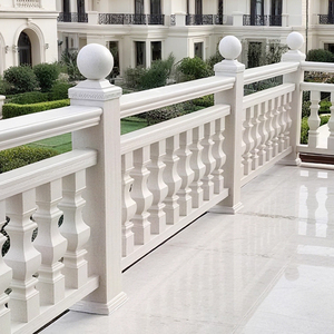 Balaustrada moderna impermeable a prueba de herrumbre de aleación de aluminio efecto mármol aspecto piedra balcón y escalera Villa - Product Image 1