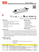Fuente de Alimentación LED de Voltaje y Corriente Constantes de Alta Eficiencia a Prueba de Agua Meanwell Serie HLG 150W HLG-150H