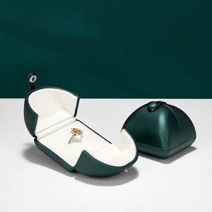 Custom Ring Box Gift Box Light Luxury PU Leather Wedding Ring Necklace Bracelet Box Jewelry <b>Storage</b> Box Packaging Box - Product Image 3