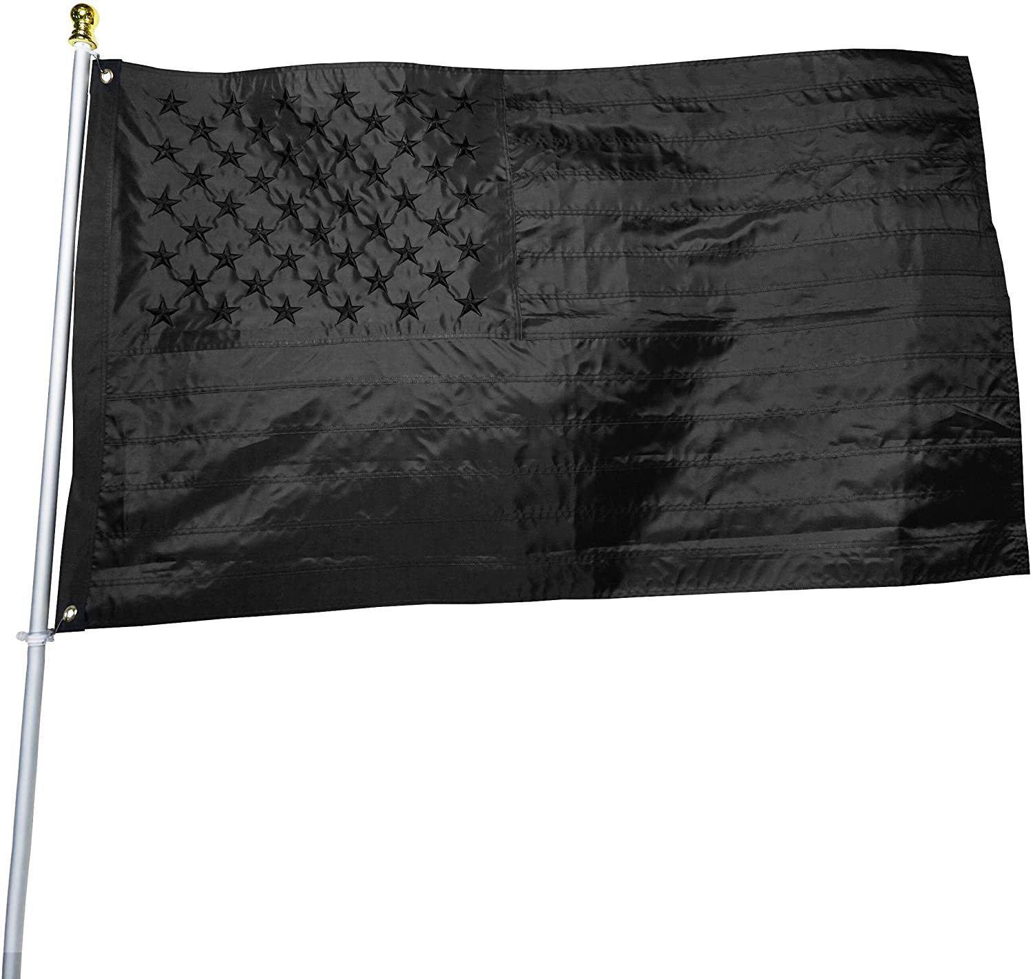 Tout noir broderie étoiles drapeau américain
