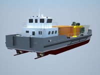 Bateau de débarquement en acier Grandsea de 32 m, barge maritime côtière pour passagers, marchandises et voitures, navires à vendre