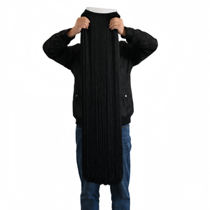 Frange in Tessuto di Seta Poliestere Lucido di Alta Qualità, 150cm 59 Pollici, Extra Lunghe e Sottili per Decorazioni di Abiti di Lusso - Product Image 3