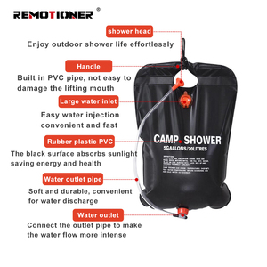 20L <span class=keywords><strong>25L</strong></span> 40L Sac de <span class=keywords><strong>douche</strong></span> <span class=keywords><strong>solaire</strong></span> de camping pliable en PVC portable pour la <span class=keywords><strong>douche</strong></span> de randonnée et de voyage en plein air - Product Image 3