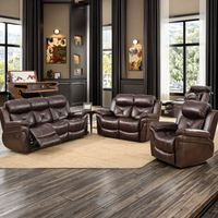 Canapé modulaire inclinable en cuir Frank au design ergonomique, convertible, moderne, pour salon