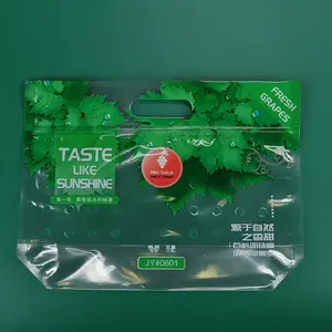 Custom Logo Zipper Plastic Clear Eco Fruits And Vegetables Packaging Bags With Vent Holes