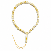 45 Butir Tasbih Imitasi Amber Rusia, Butiran Doa Bermotif Marmer, Tasbih Oval untuk Ibadah Islam & Hadiah Idul Fitri
