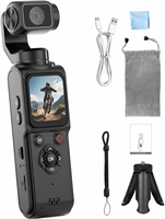 Caméra de vlogging 4K avec capteur CMOS, objectif rotatif à 330°, suivi du visage et stabilisation 6 axes