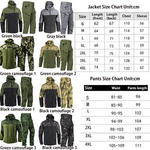 Комплект куртка и брюки с флисовой подкладкой, водонепроницаемый, теплый, камуфляжный, тактический, из софтшелла, для мужчин, прямые поставки с фабрики - Product Image 2