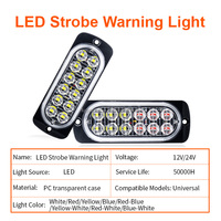 Barre lumineuse d'avertissement clignotante d'urgence LED TGZ Factory OEM/ODM 12smd LED Strobe Lumière latérale 12V/24V