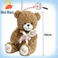 Fabricant de peluches, ours en peluche romantique de 44 cm tenant une rose, jouet en peluche, ours en peluche en stock pour la Saint-Valentin