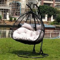 Fauteuil suspendu en osier pour l'extérieur, chaise balançoire pour patio, jardin, balcon, avec coussin, siège relaxant