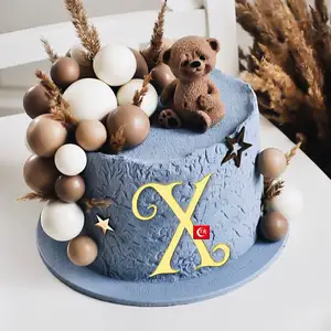 Topper personnalisé initiales 3D pour gâteaux