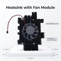 Module thermique intégré avec dissipateur de chaleur usiné en profilé aluminium et ventilateur de refroidissement CC pour équipement embarqué, mini PC et refroidisseur de GPU