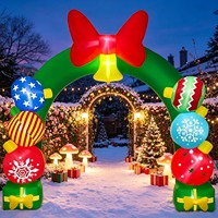 Arche gonflable de Noël en forme de cloche de bonbon, décorations de jardin pour les fêtes, accessoires de décoration gonflables