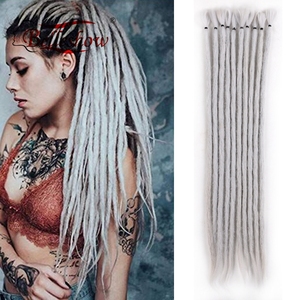 por mayor 20 pulgadas suave dreadlock trenzas sintéticas crochet rastas de color único hecho a mano extensiones de - Product Image 2