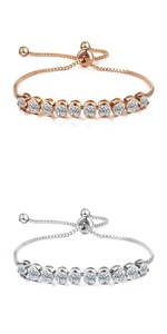 <span class=keywords><strong>Bracelet</strong></span> pour femme plaqué or blanc 18 carats, <span class=keywords><strong>bracelet</strong></span> tennis en argent sterling S925, collection de bijoux, cadeau pour femme/maman - Product Image 2