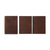 Carpeta de Anillas de Cuero Auténtico de Grano Completo con Tapa Blanda, Formato A5/A4, Carpeta de Documentos de Cuero