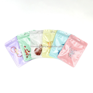 Stock 6*10cm Sachet refermable pour macarons, auto-scellant, mini sac ziplock, membrane perlée colorée, impression en gravure pour accessoires de mode - Product Image 1