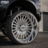 Jantes forgées en alliage poli FGD Bright Shine pour camions Ram GMC Ford 8x165.1 8x180 8x200 10x225 22 24 26 28 30 pouces