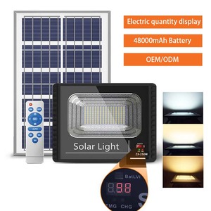 100W 300W 350W 3 màu chiếu sáng ngoài trời năng lượng mặt trời dẫn ánh sáng Lũ lụt với pin hiển thị IP65 không thấm nước cho an ninh đường phố vườn - Product Image 1