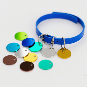Trong kho đầy màu sắc vòng con chó mặt dây Anodized nhôm khắc thẻ đơn giản cá nhân thẩm mỹ vật nuôi Phụ kiện thiết bị tùy chỉnh - Product Image 2
