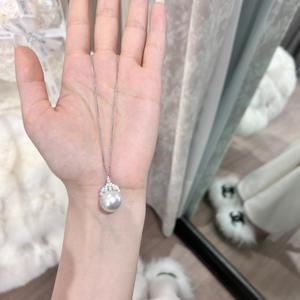 Collar de Plata Pura S925 con Colgante de Flor de Cerezo Rosa de Charlie Su, Cadena para Clavícula, Collar Imprescindible para Chicas Dulces, Perla China - Product Image 3