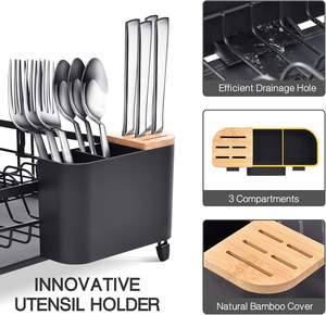 Escurridor de Platos de Acero Inoxidable para Encimera, con Bandeja de Drenaje y Porta Cubiertos, Venta al Por Mayor - Product Image 6